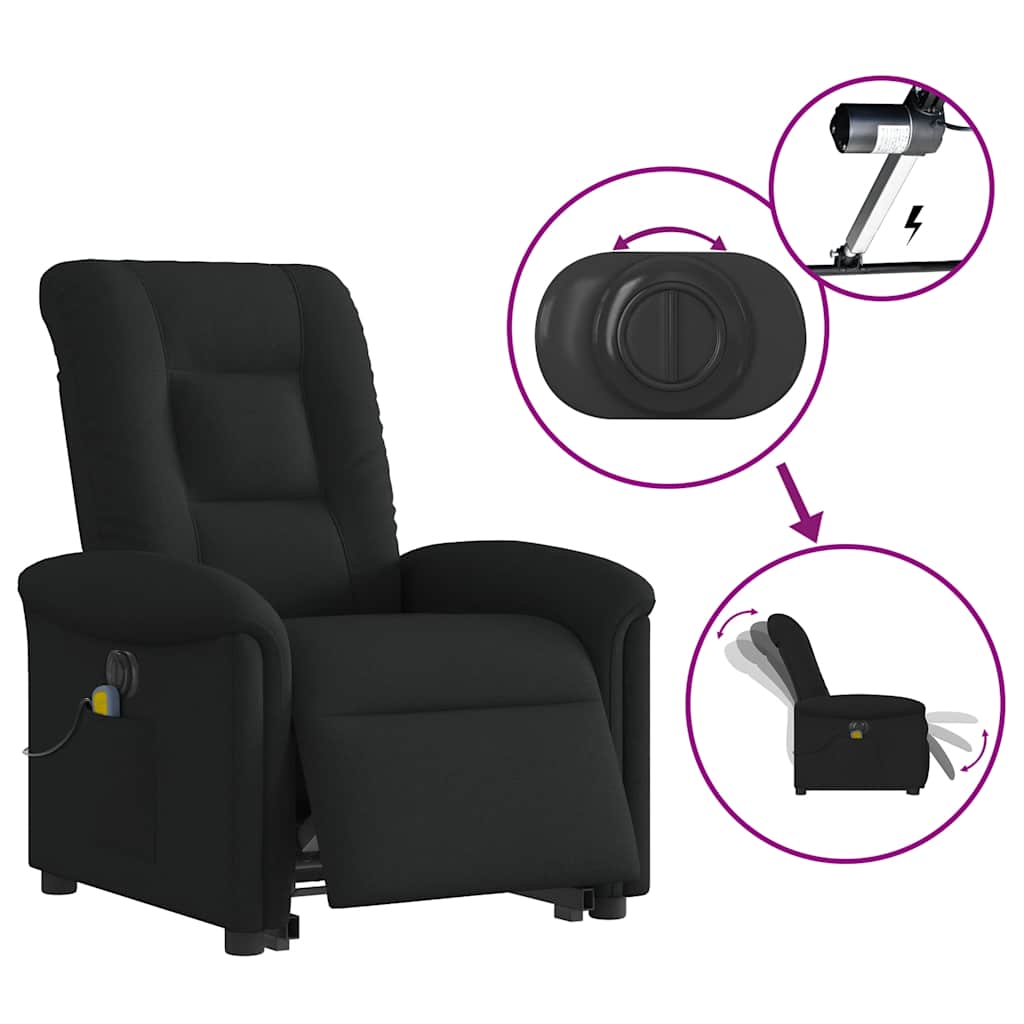 Sta-op-massagestoel elektrisch verstelbaar stof zwart is nu te koop bij PeponiXL, paradijselijk wonen!