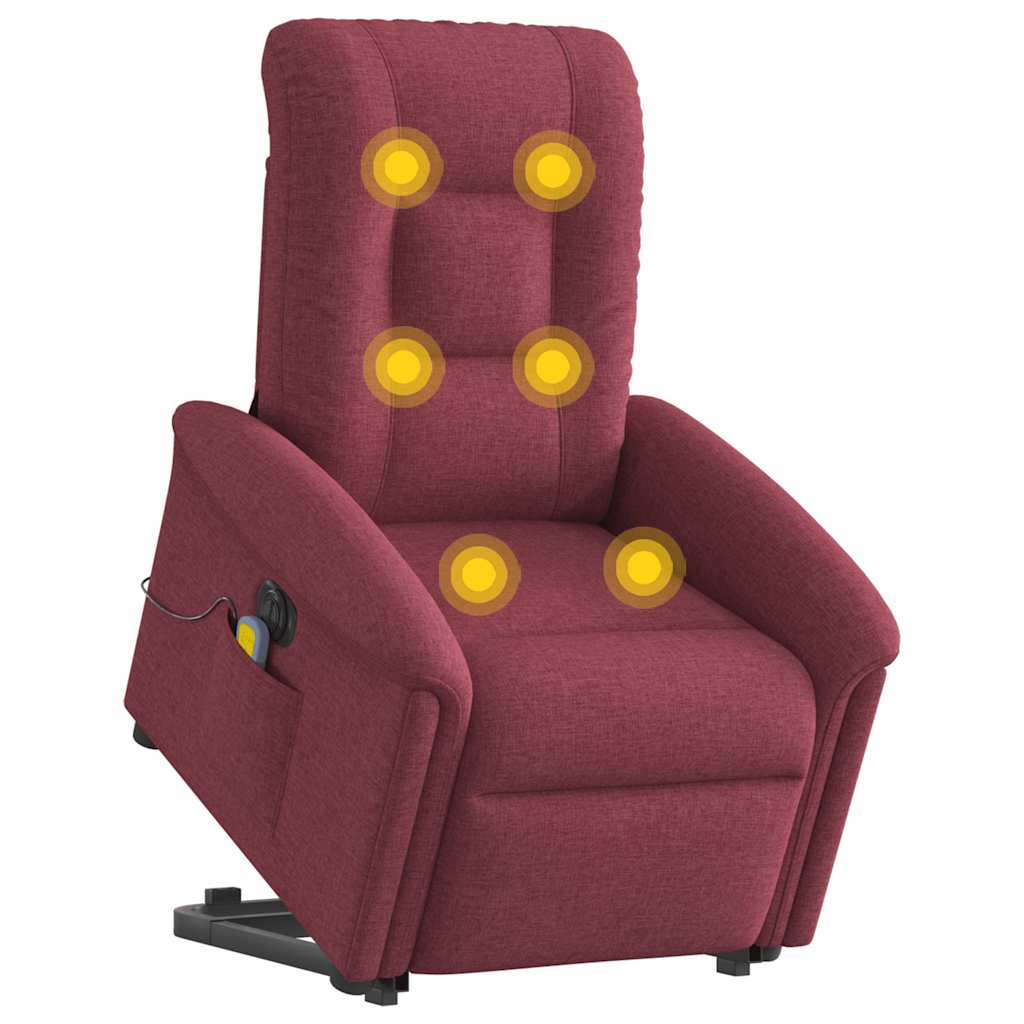 Sta-op-massagestoel elektrisch verstelbaar stof wijnrood is nu te koop bij PeponiXL, paradijselijk wonen!