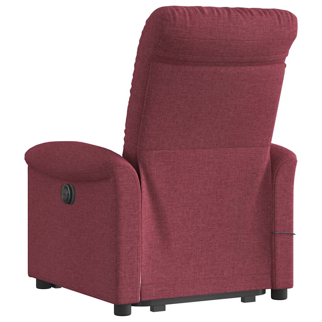 Sta-op-massagestoel elektrisch verstelbaar stof wijnrood is nu te koop bij PeponiXL, paradijselijk wonen!