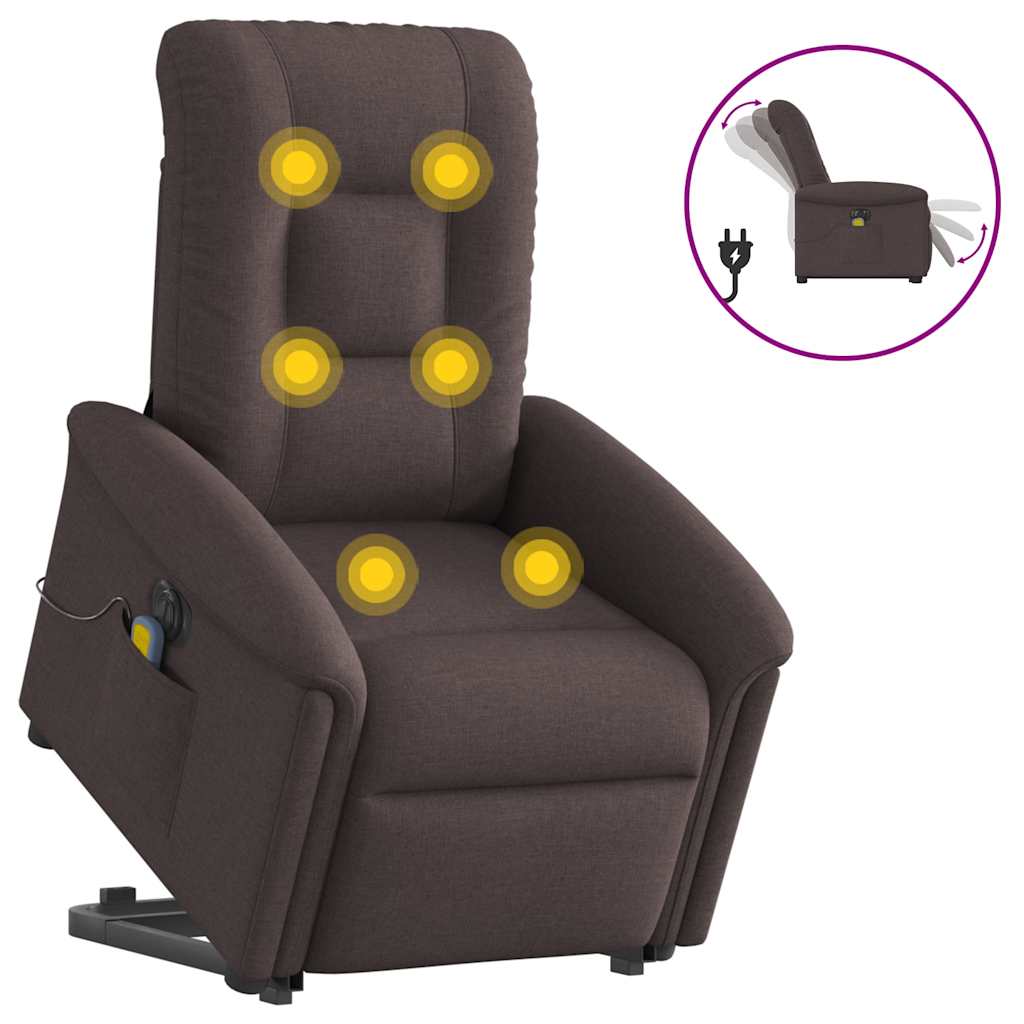 Sta-op-massagestoel elektrisch verstelbaar stof donkerbruin is nu te koop bij PeponiXL, paradijselijk wonen!