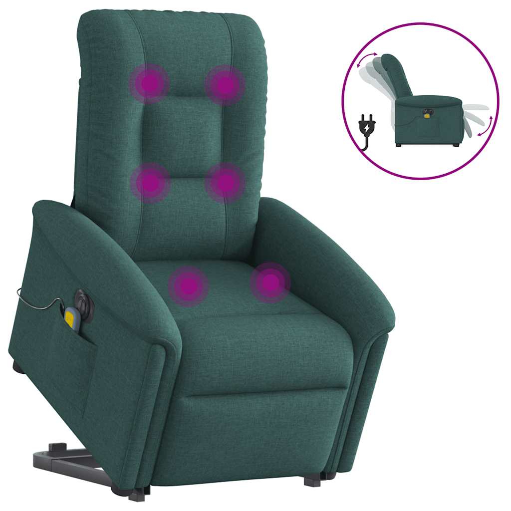 Sta-op-massagestoel elektrisch verstelbaar stof donkergroen is nu te koop bij PeponiXL, paradijselijk wonen!