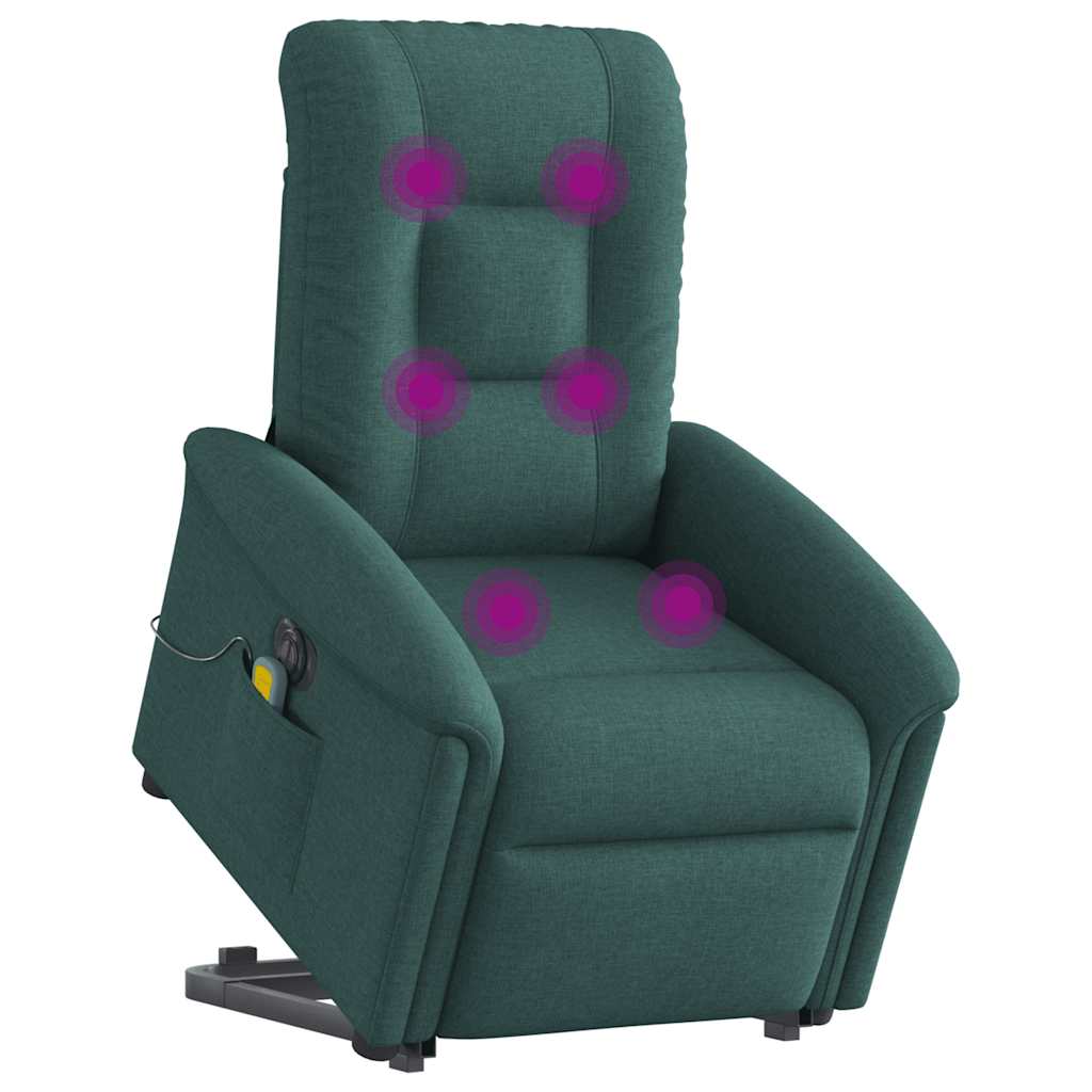 Sta-op-massagestoel elektrisch verstelbaar stof donkergroen is nu te koop bij PeponiXL, paradijselijk wonen!