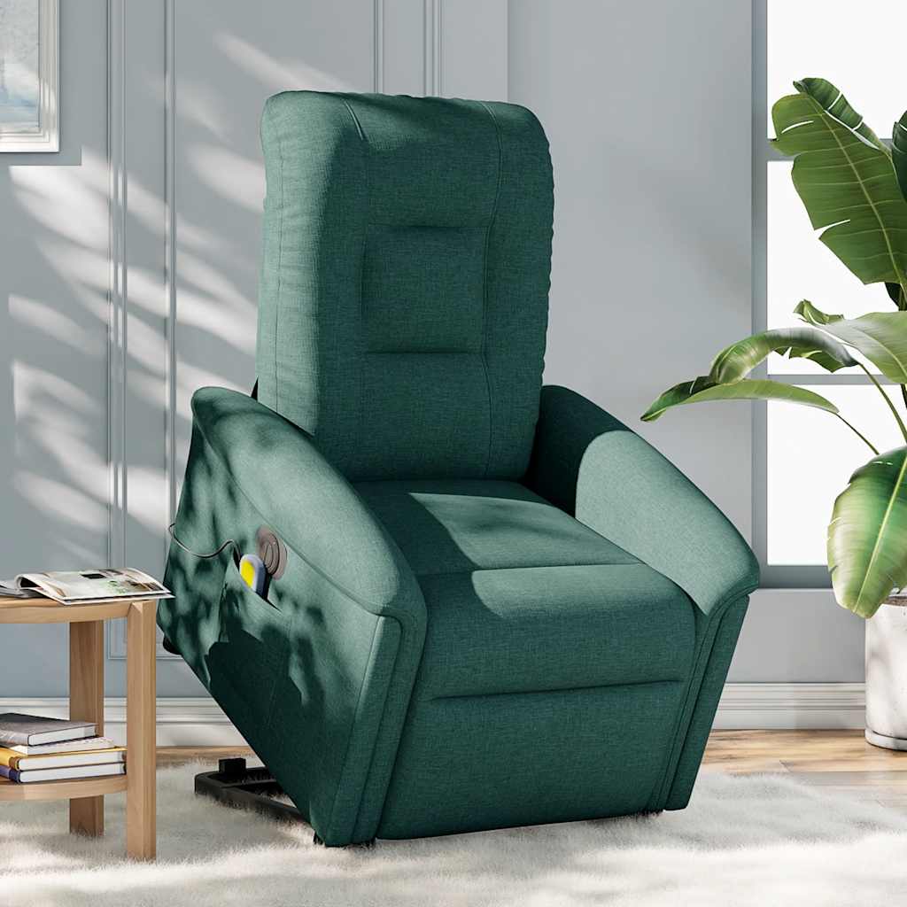 Sta-op-massagestoel elektrisch verstelbaar stof donkergroen is nu te koop bij PeponiXL, paradijselijk wonen!