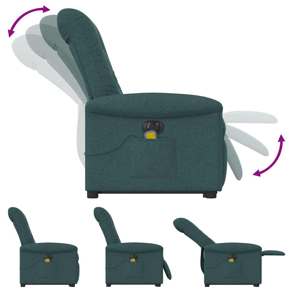 Sta-op-massagestoel elektrisch verstelbaar stof donkergroen is nu te koop bij PeponiXL, paradijselijk wonen!