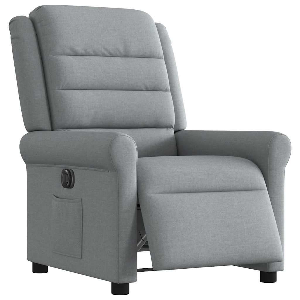 Fauteuil elektrisch verstelbaar stof lichtgrijs is nu te koop bij PeponiXL, paradijselijk wonen!
