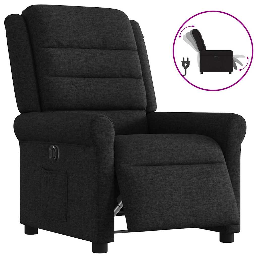 Fauteuil verstelbaar elektrisch stof zwart is nu te koop bij PeponiXL, paradijselijk wonen!
