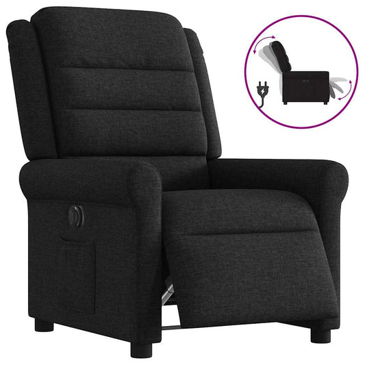 Fauteuil verstelbaar elektrisch stof zwart is nu te koop bij PeponiXL, paradijselijk wonen!