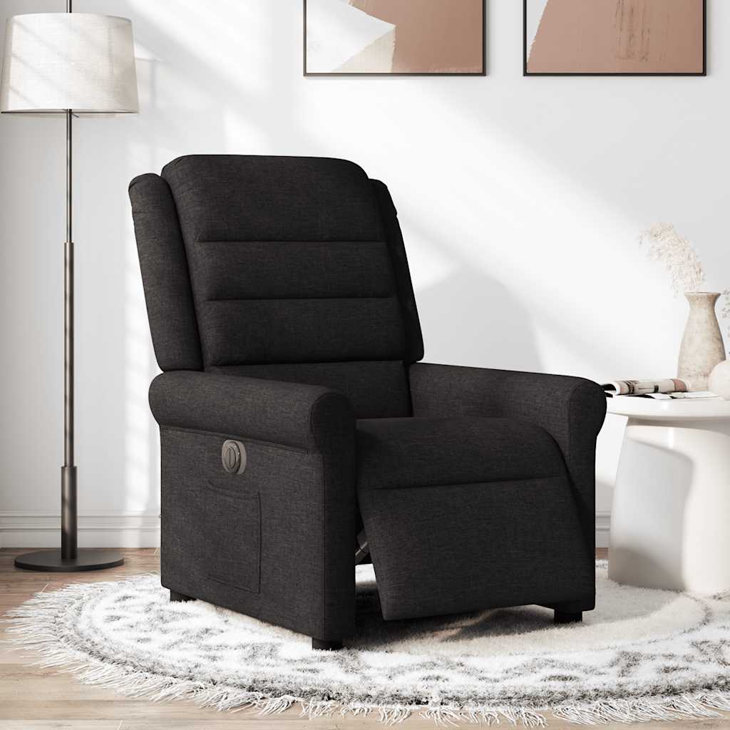 Fauteuil verstelbaar elektrisch stof zwart is nu te koop bij PeponiXL, paradijselijk wonen!