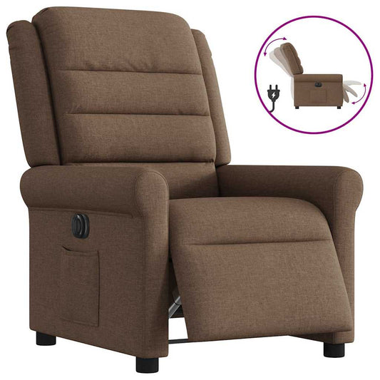 Fauteuil verstelbaar elektrisch stof bruin is nu te koop bij PeponiXL, paradijselijk wonen!