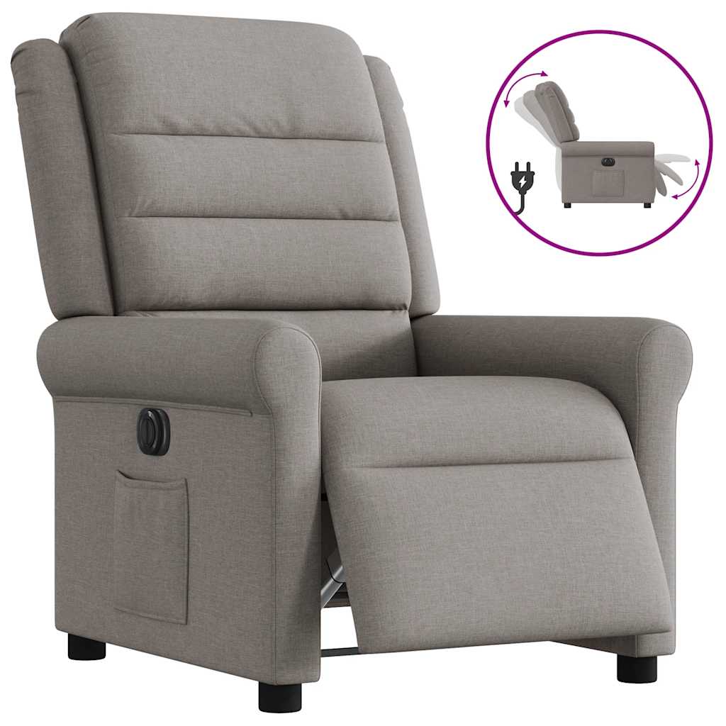 Fauteuil verstelbaar elektrisch stof taupe is nu te koop bij PeponiXL, paradijselijk wonen!
