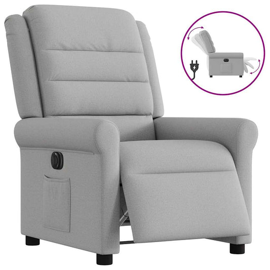 Fauteuil elektrisch verstelbaar stof wolk grijs is nu te koop bij PeponiXL, paradijselijk wonen!
