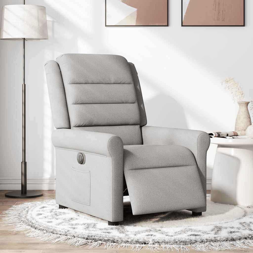 Fauteuil elektrisch verstelbaar stof wolk grijs is nu te koop bij PeponiXL, paradijselijk wonen!