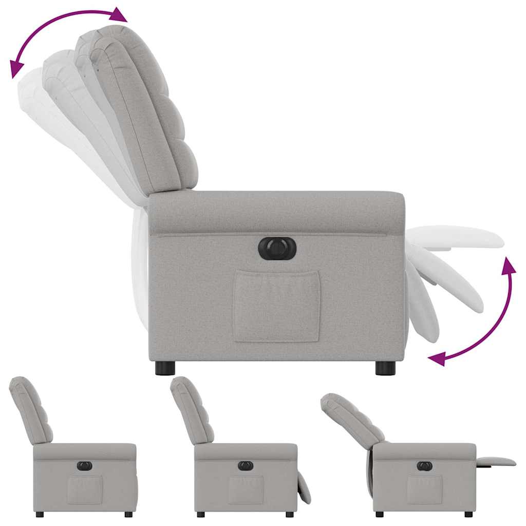 Fauteuil elektrisch verstelbaar stof wolk grijs is nu te koop bij PeponiXL, paradijselijk wonen!