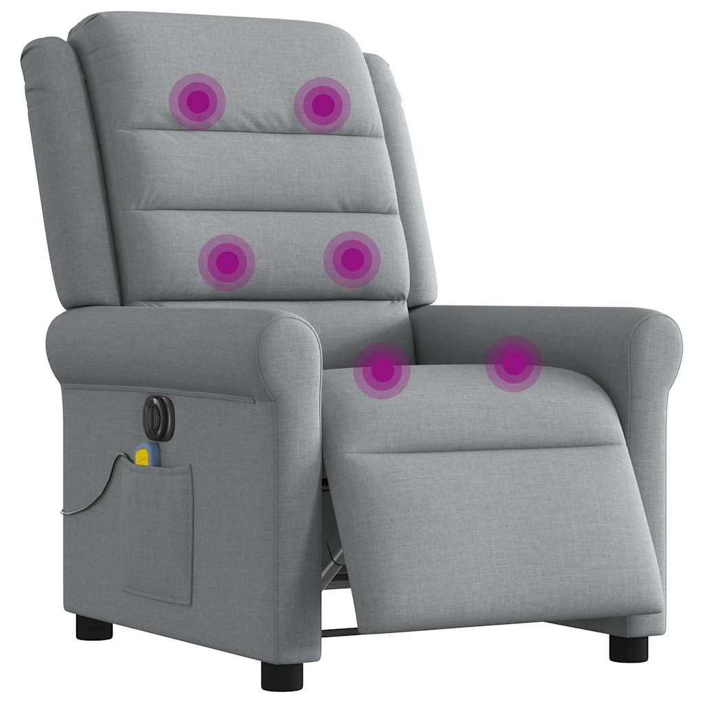 Massagestoel elektrisch verstelbaar stof lichtgrijs is nu te koop bij PeponiXL, paradijselijk wonen!