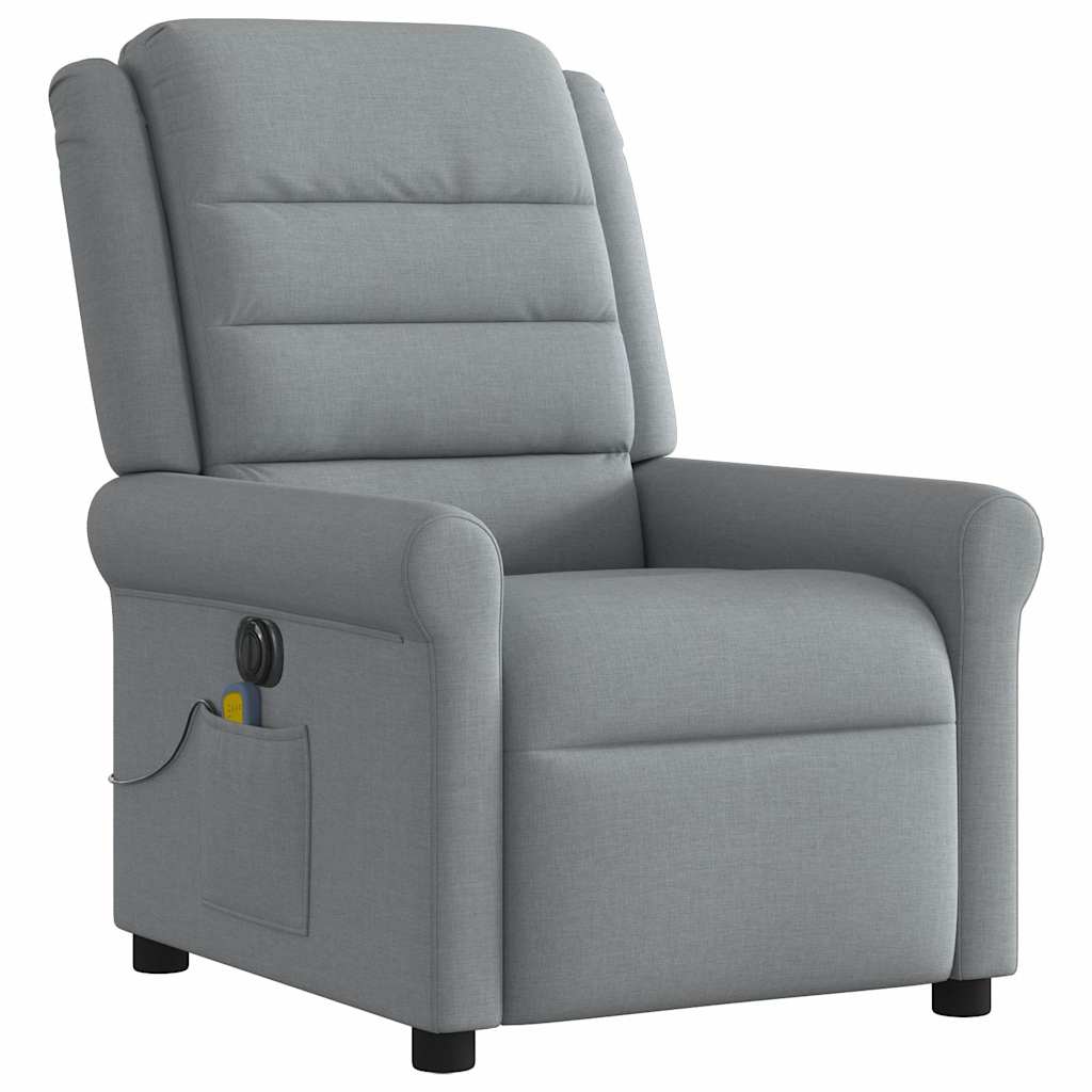 Massagestoel elektrisch verstelbaar stof lichtgrijs is nu te koop bij PeponiXL, paradijselijk wonen!