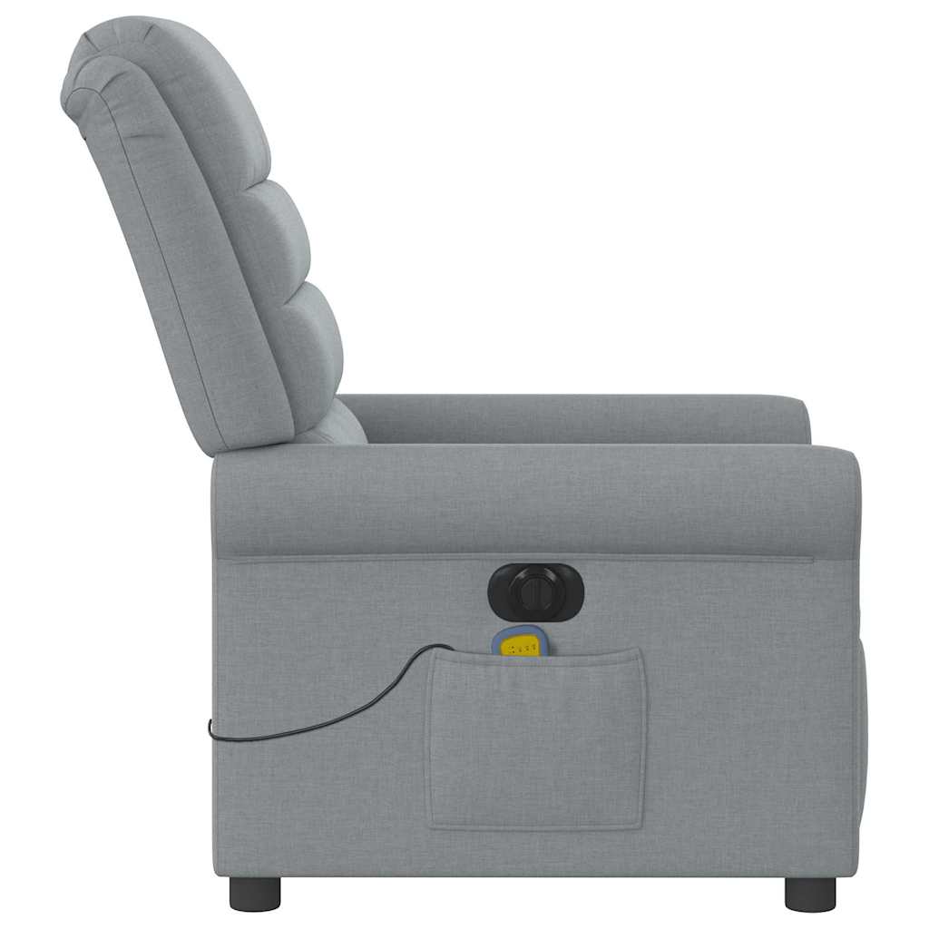 Massagestoel elektrisch verstelbaar stof lichtgrijs is nu te koop bij PeponiXL, paradijselijk wonen!