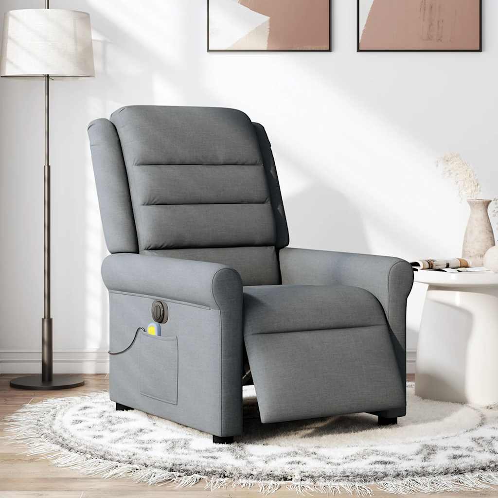 Massagestoel elektrisch verstelbaar stof donkergrijs is nu te koop bij PeponiXL, paradijselijk wonen!