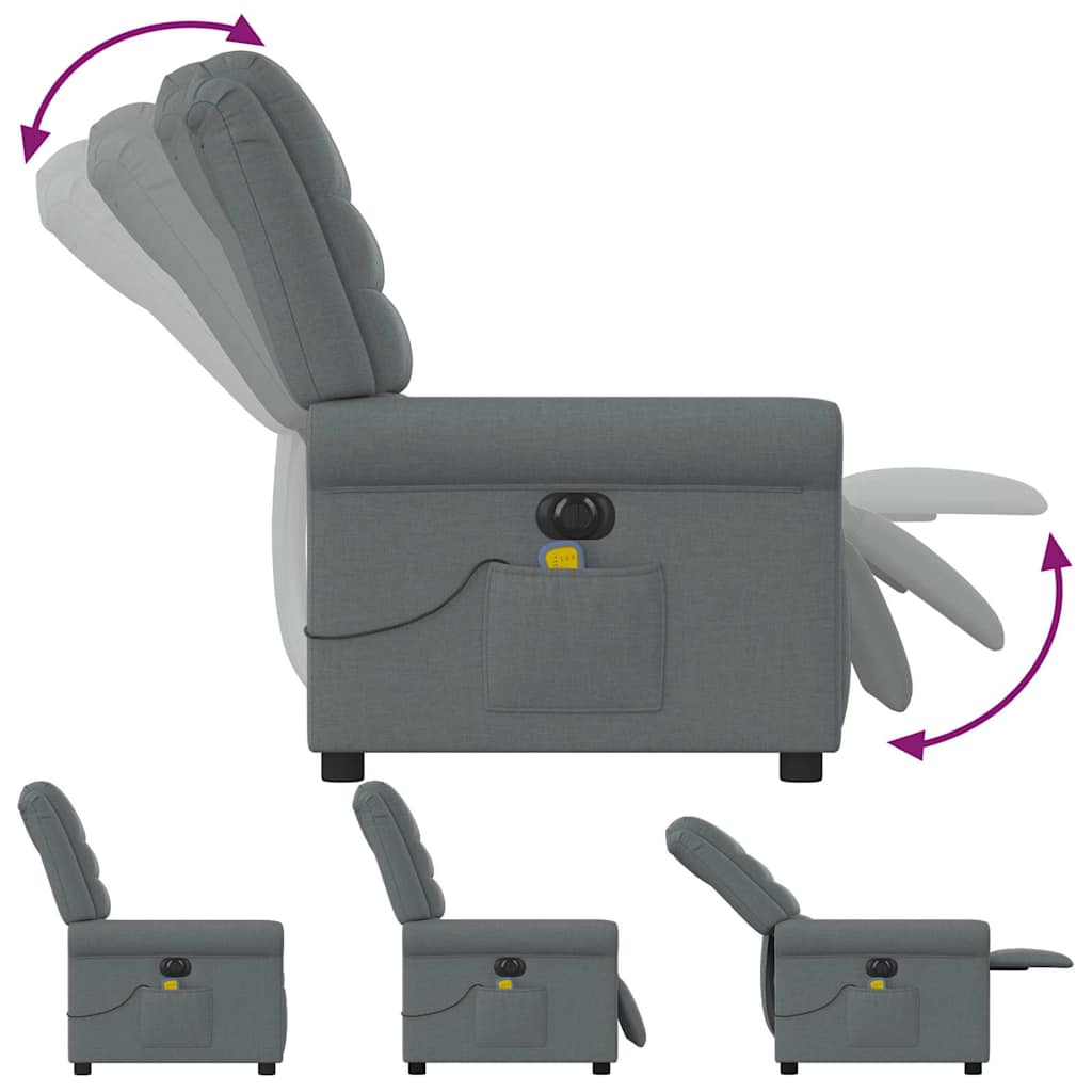 Massagestoel elektrisch verstelbaar stof donkergrijs is nu te koop bij PeponiXL, paradijselijk wonen!