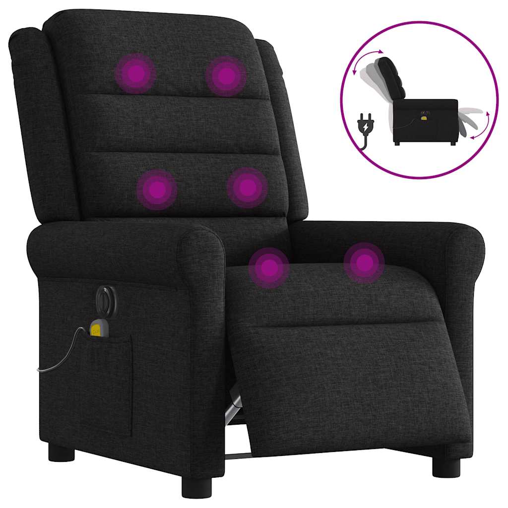 Massagestoel elektrisch verstelbaar stof zwart is nu te koop bij PeponiXL, paradijselijk wonen!