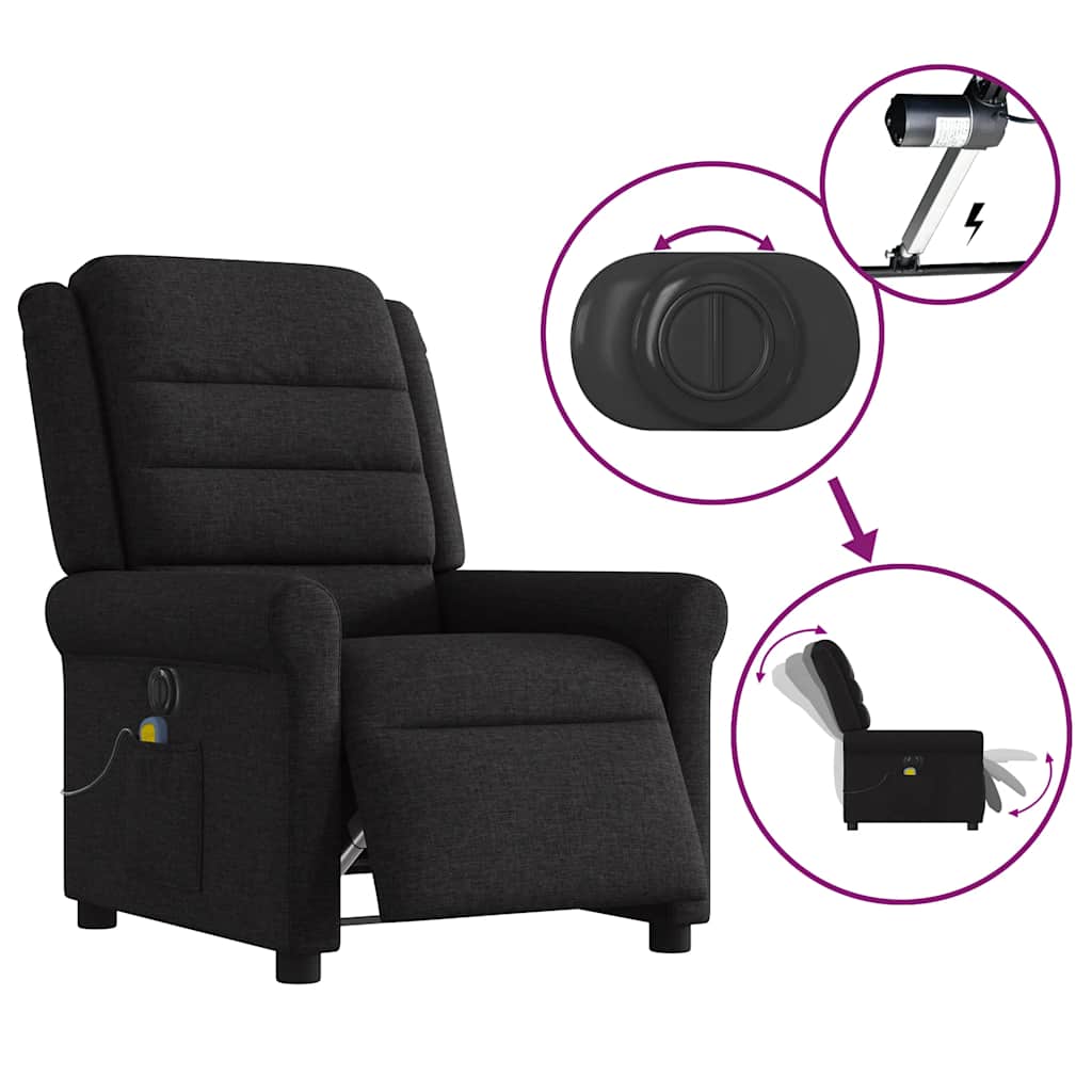 Massagestoel elektrisch verstelbaar stof zwart is nu te koop bij PeponiXL, paradijselijk wonen!
