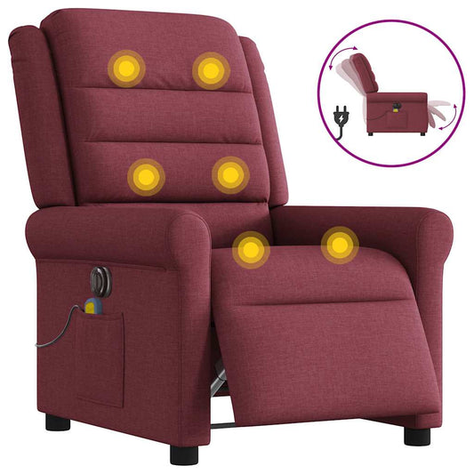 Massagestoel elektrisch verstelbaar stof wijnrood is nu te koop bij PeponiXL, paradijselijk wonen!