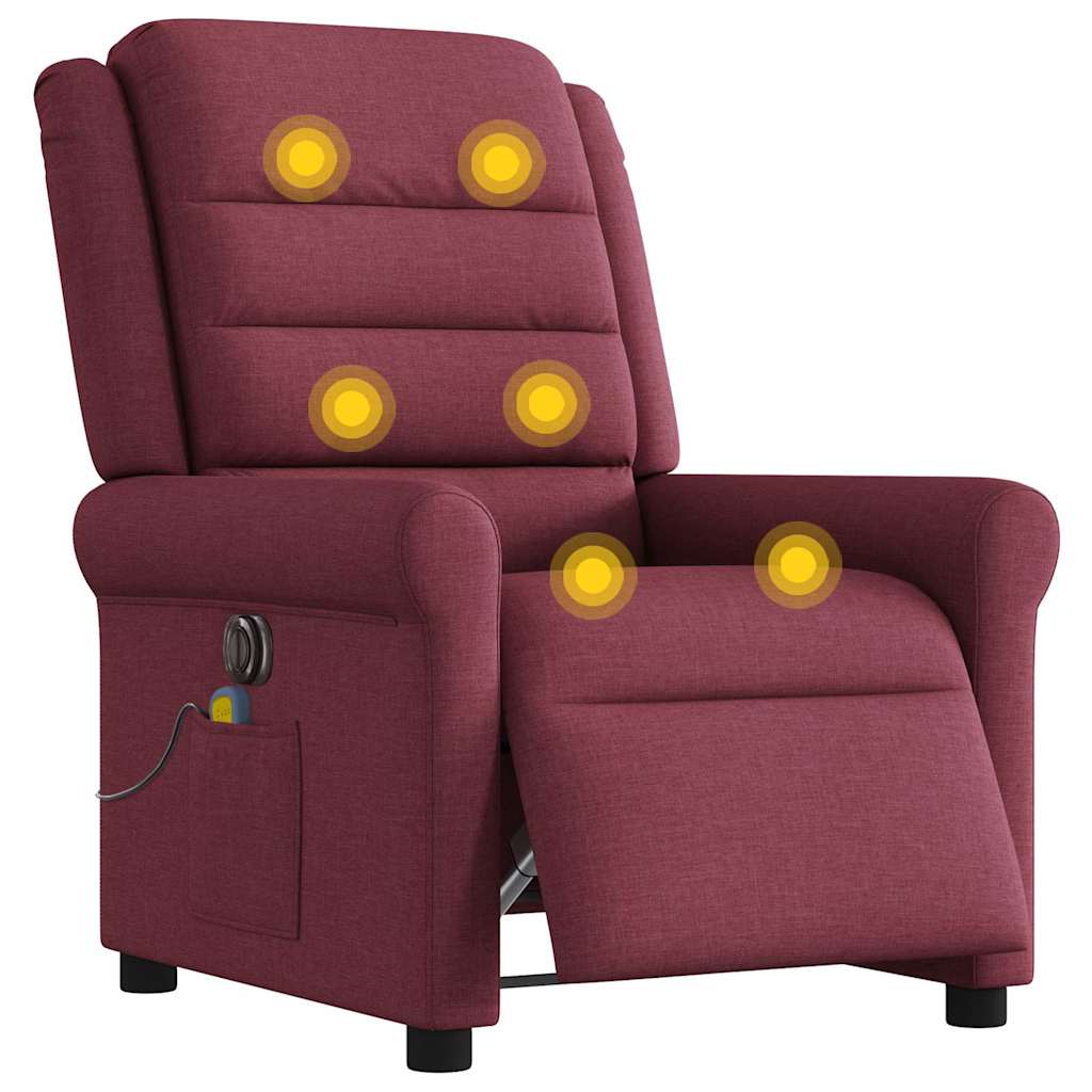 Massagestoel elektrisch verstelbaar stof wijnrood is nu te koop bij PeponiXL, paradijselijk wonen!
