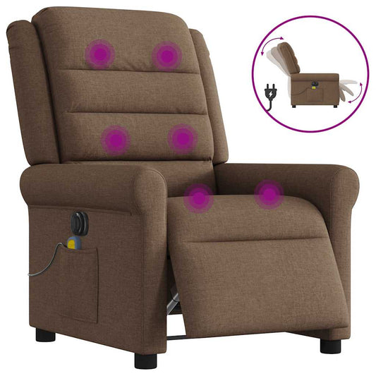 Massagestoel elektrisch verstelbaar stof bruin is nu te koop bij PeponiXL, paradijselijk wonen!