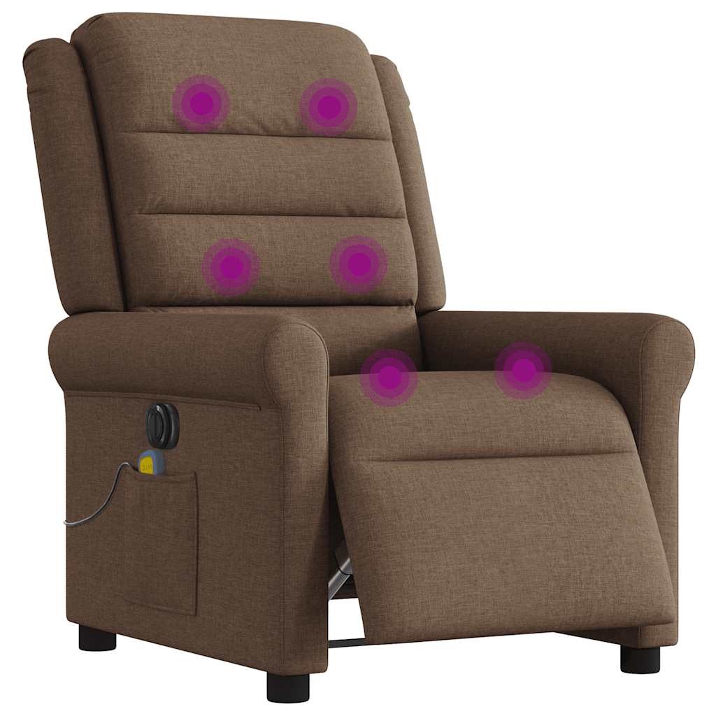 Massagestoel elektrisch verstelbaar stof bruin is nu te koop bij PeponiXL, paradijselijk wonen!