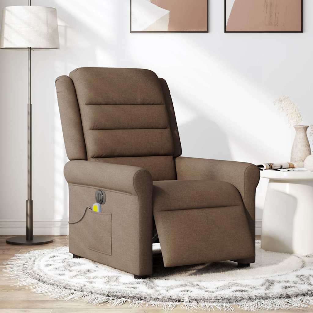 Massagestoel elektrisch verstelbaar stof bruin is nu te koop bij PeponiXL, paradijselijk wonen!