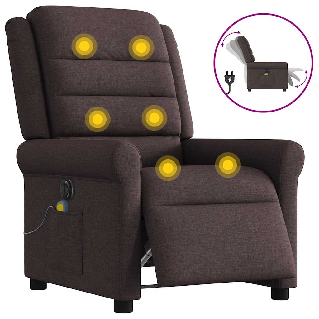 Massagestoel elektrisch verstelbaar stof donkerbruin is nu te koop bij PeponiXL, paradijselijk wonen!