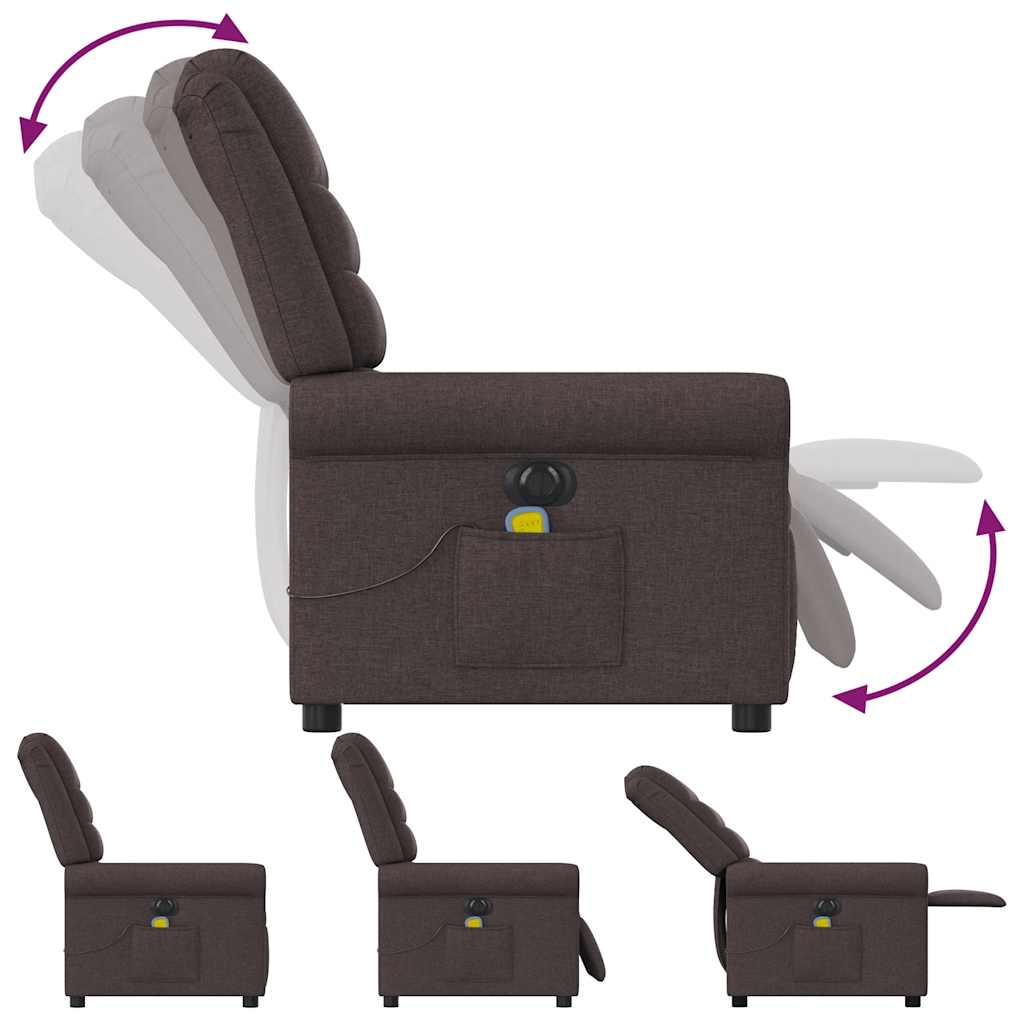 Massagestoel elektrisch verstelbaar stof donkerbruin is nu te koop bij PeponiXL, paradijselijk wonen!