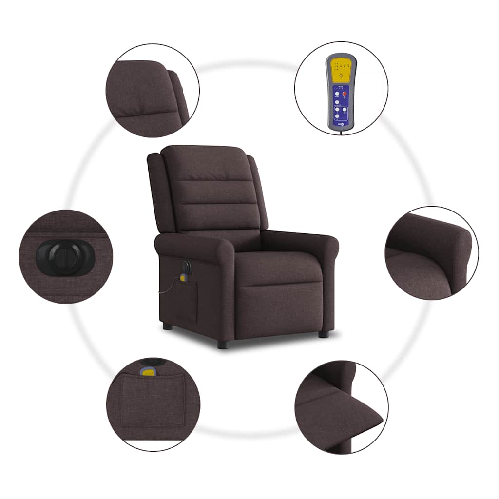 Massagestoel elektrisch verstelbaar stof donkerbruin is nu te koop bij PeponiXL, paradijselijk wonen!