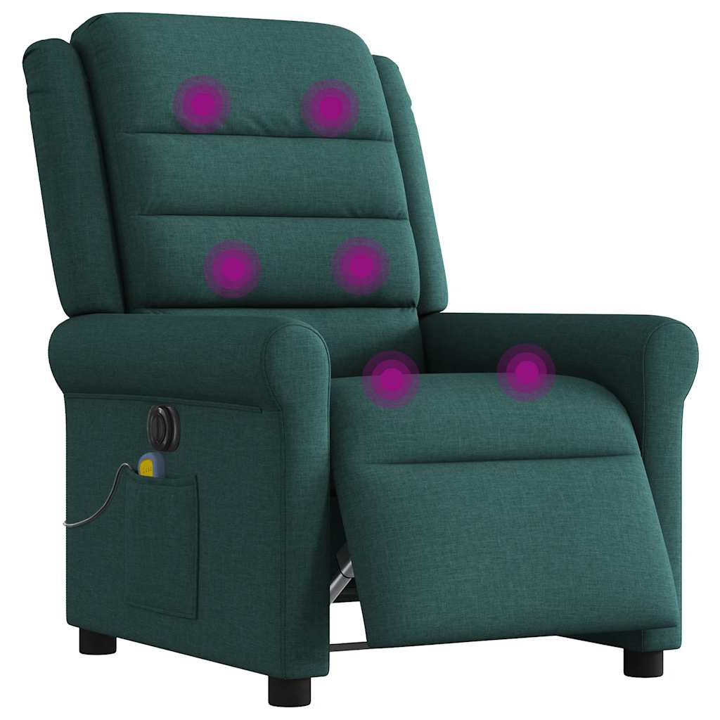Massagestoel elektrisch verstelbaar stof donkergroen is nu te koop bij PeponiXL, paradijselijk wonen!