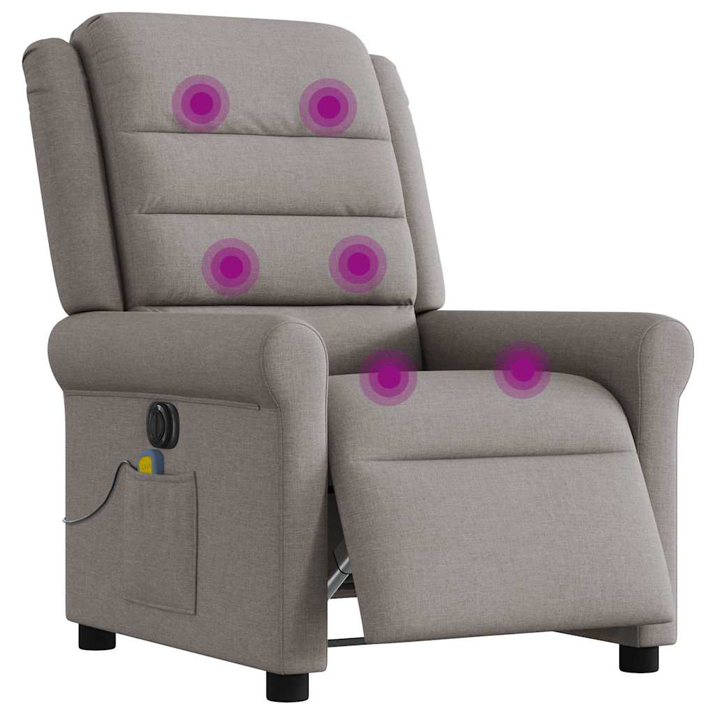 Massagestoel elektrisch verstelbaar stof taupe is nu te koop bij PeponiXL, paradijselijk wonen!