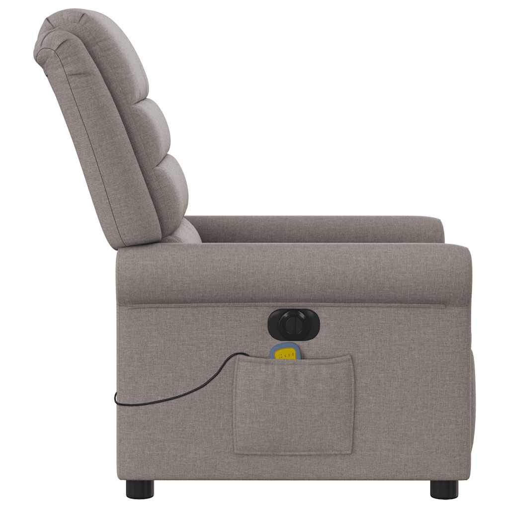 Massagestoel elektrisch verstelbaar stof taupe is nu te koop bij PeponiXL, paradijselijk wonen!