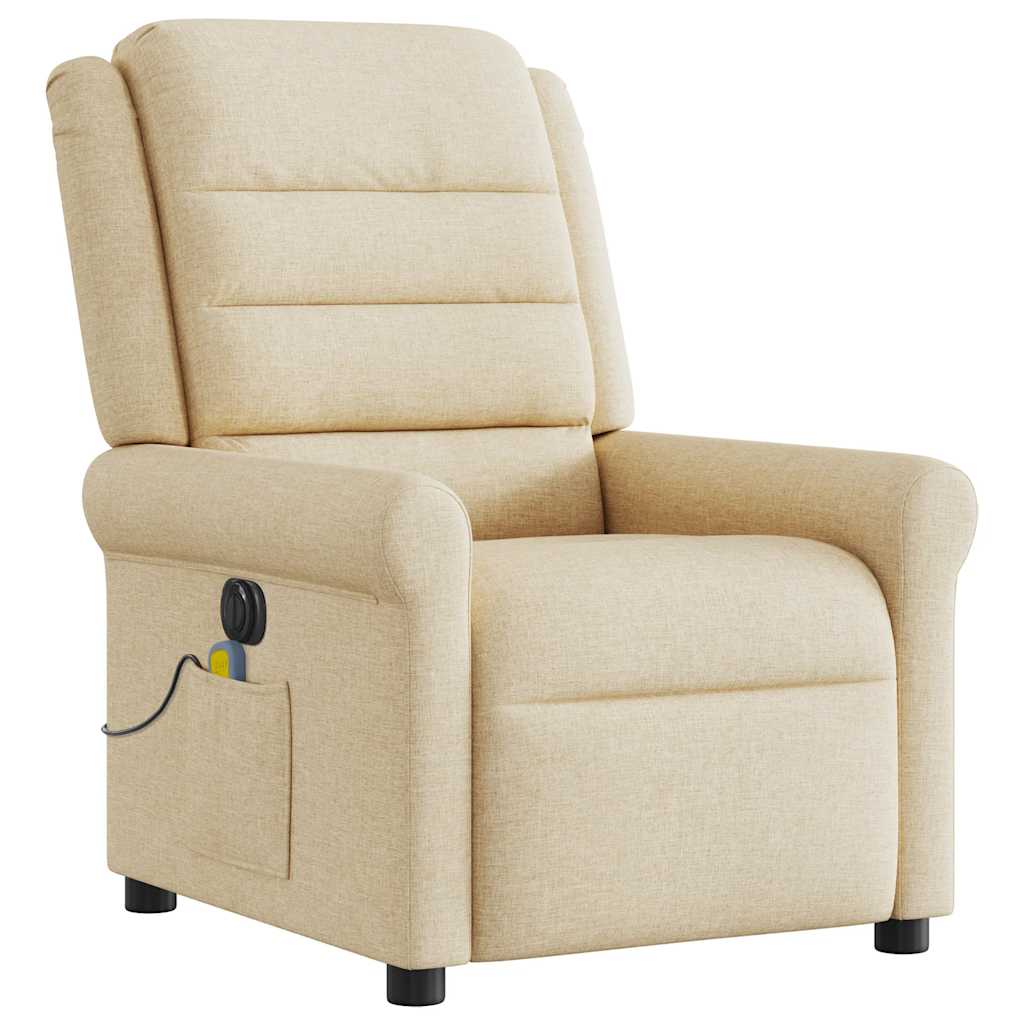 Massagestoel elektrisch verstelbaar stof crèmekleurig is nu te koop bij PeponiXL, paradijselijk wonen!