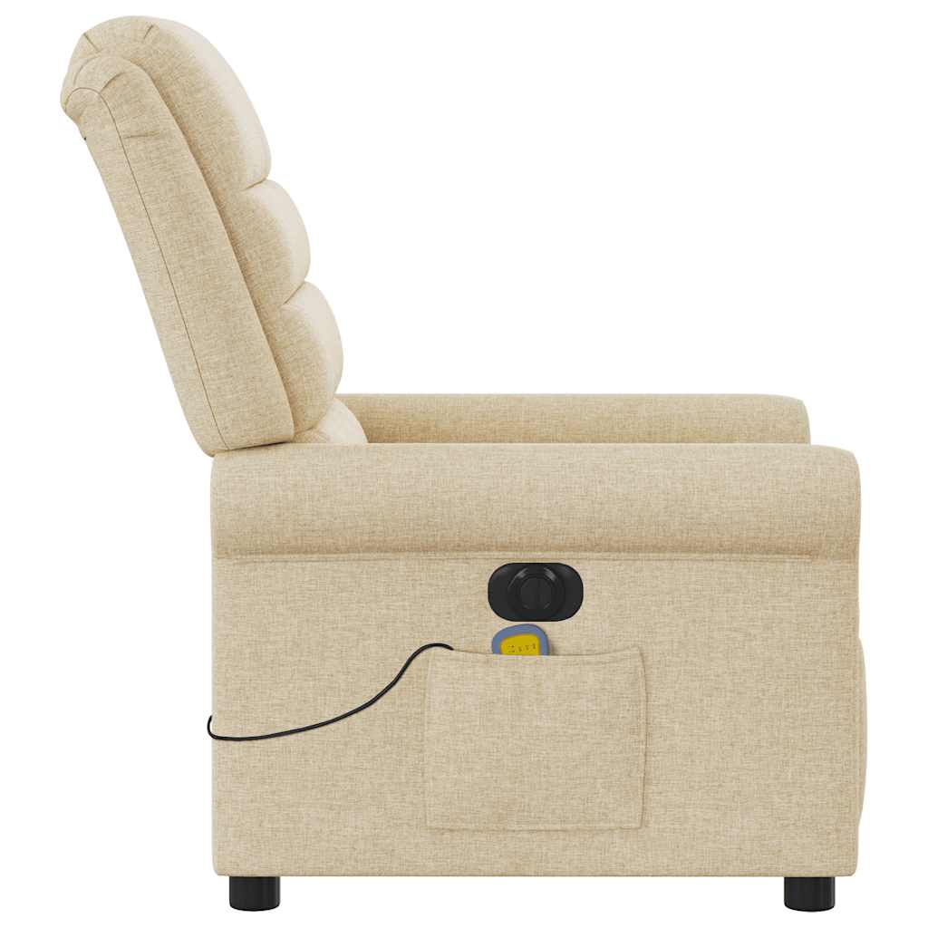 Massagestoel elektrisch verstelbaar stof crèmekleurig is nu te koop bij PeponiXL, paradijselijk wonen!