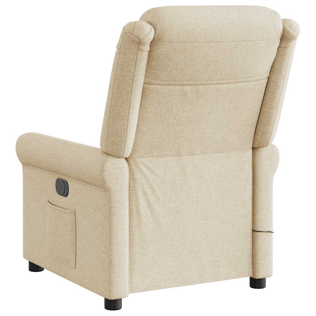 Massagestoel elektrisch verstelbaar stof crèmekleurig is nu te koop bij PeponiXL, paradijselijk wonen!