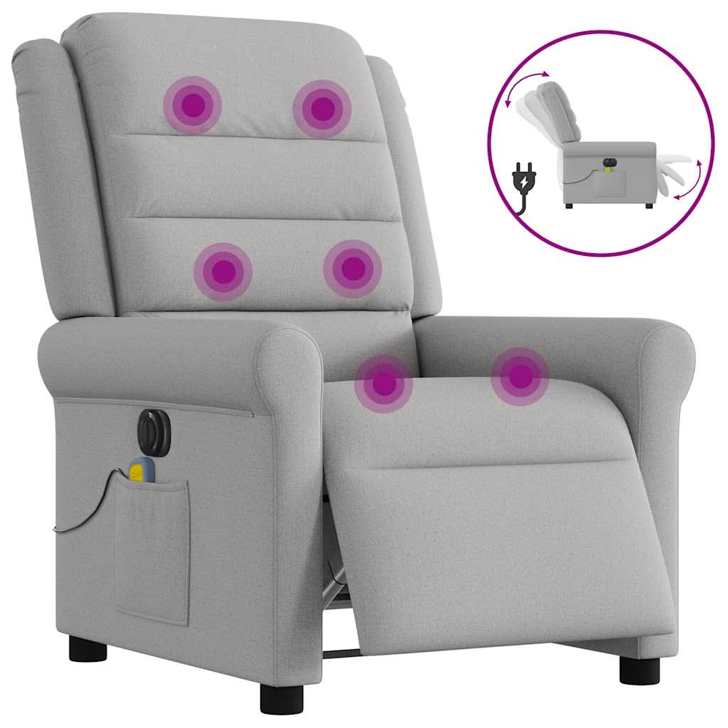 Massagestoel elektrisch verstelbaar stof wolk grijs is nu te koop bij PeponiXL, paradijselijk wonen!