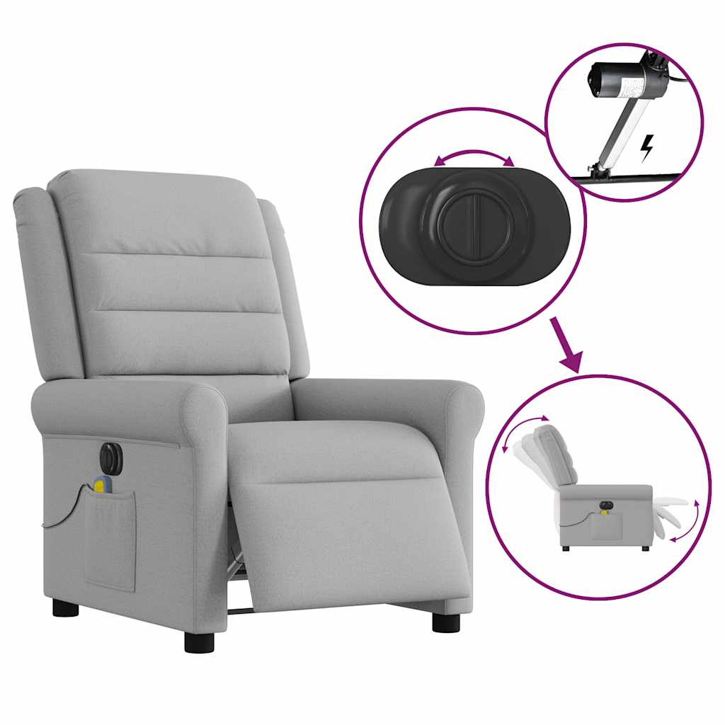 Massagestoel elektrisch verstelbaar stof wolk grijs is nu te koop bij PeponiXL, paradijselijk wonen!