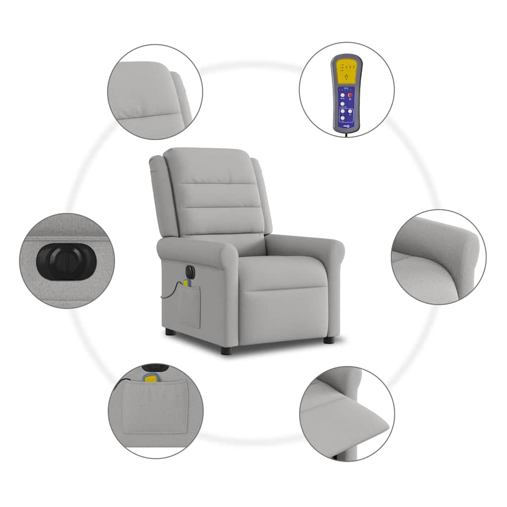 Massagestoel elektrisch verstelbaar stof wolk grijs is nu te koop bij PeponiXL, paradijselijk wonen!