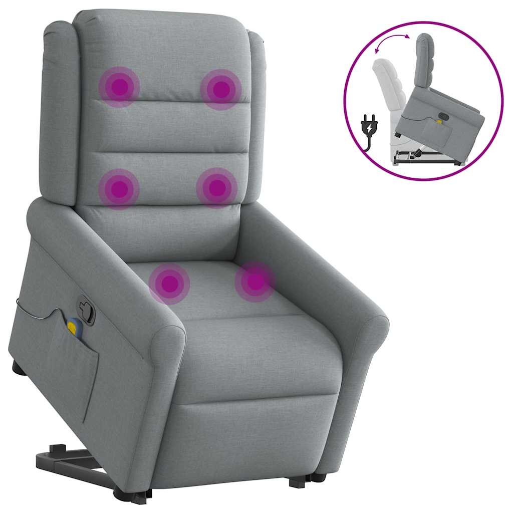 Sta-op-massagestoel verstelbaar stof lichtgrijs is nu te koop bij PeponiXL, paradijselijk wonen!
