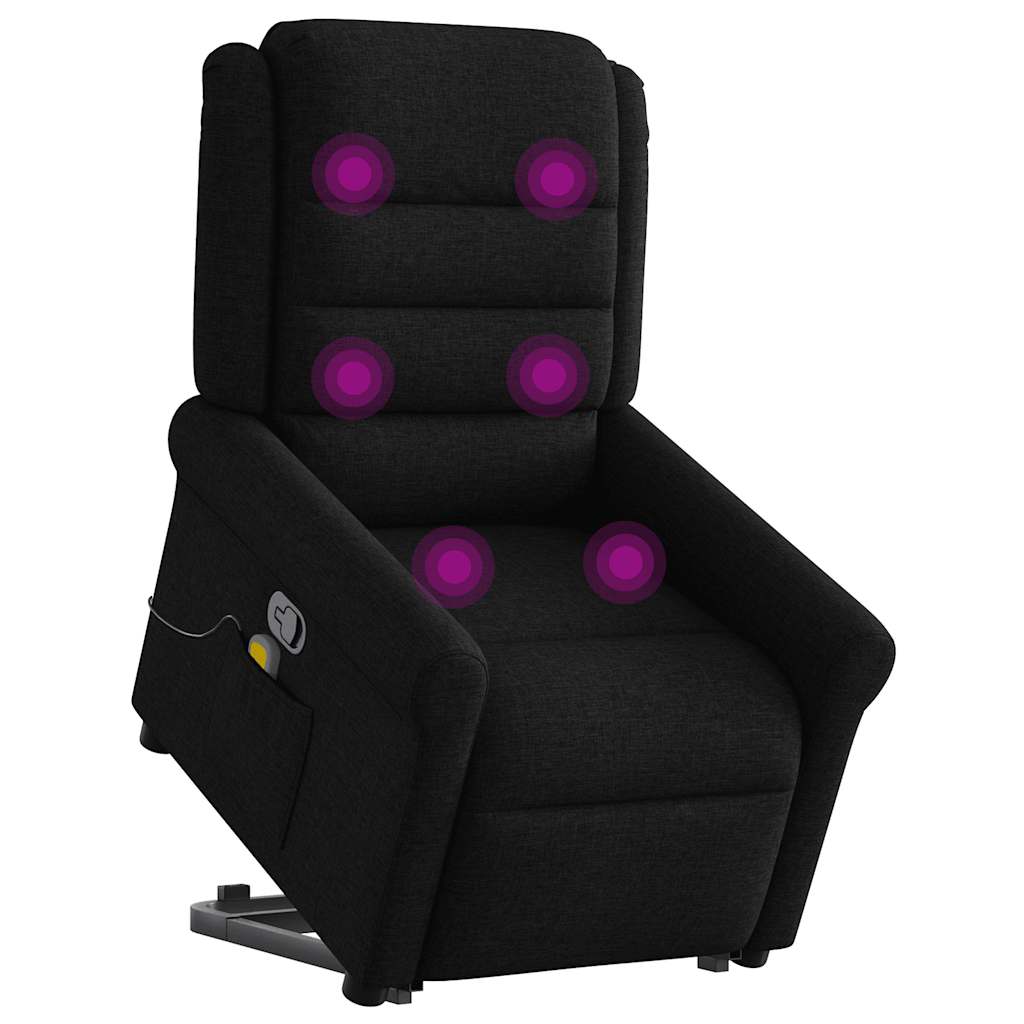 Sta-op-massagestoel verstelbaar stof zwart is nu te koop bij PeponiXL, paradijselijk wonen!