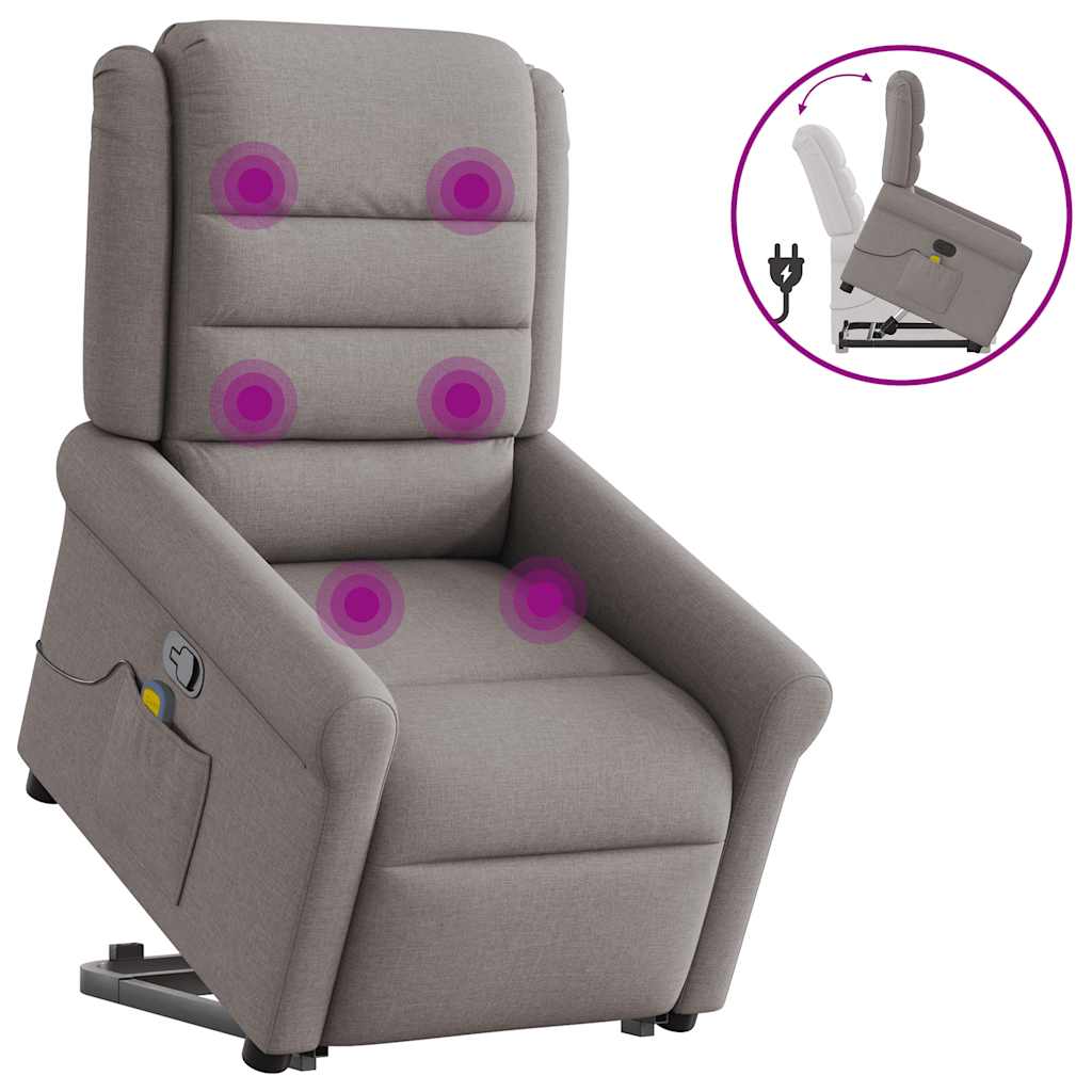 Sta-op-massagestoel verstelbaar stof taupe is nu te koop bij PeponiXL, paradijselijk wonen!