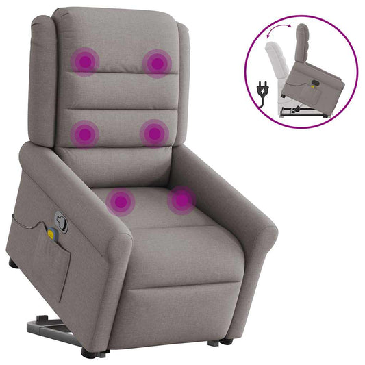 Sta-op-massagestoel verstelbaar stof taupe is nu te koop bij PeponiXL, paradijselijk wonen!