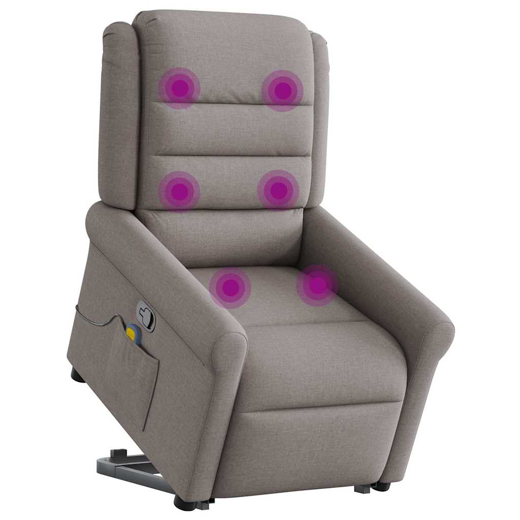 Sta-op-massagestoel verstelbaar stof taupe is nu te koop bij PeponiXL, paradijselijk wonen!