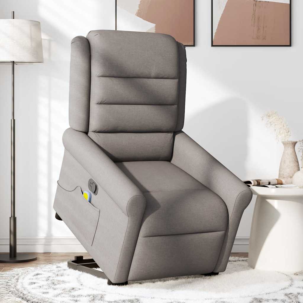 Sta-op-massagestoel verstelbaar stof taupe is nu te koop bij PeponiXL, paradijselijk wonen!