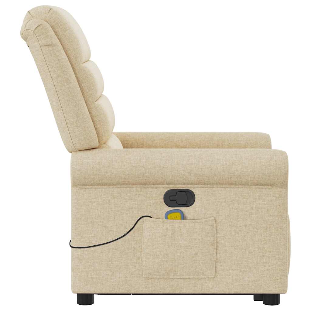 Sta-op-massagestoel verstelbaar stof crèmekleurig is nu te koop bij PeponiXL, paradijselijk wonen!