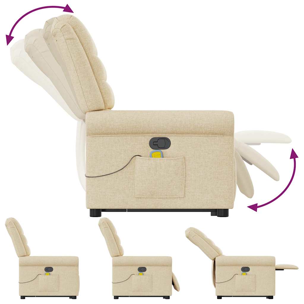 Sta-op-massagestoel verstelbaar stof crèmekleurig is nu te koop bij PeponiXL, paradijselijk wonen!