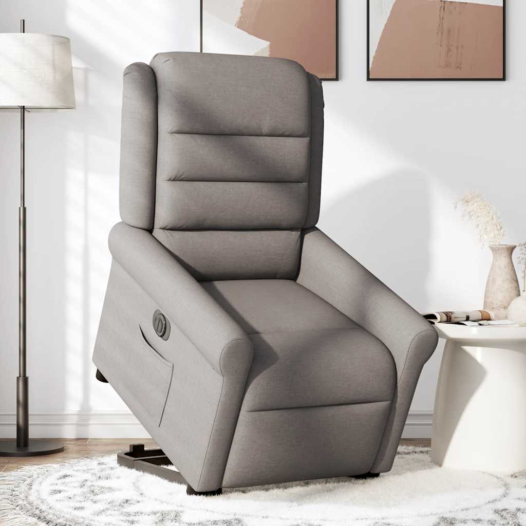 Sta-op-stoel elektrisch verstelbaar stof taupe is nu te koop bij PeponiXL, paradijselijk wonen!